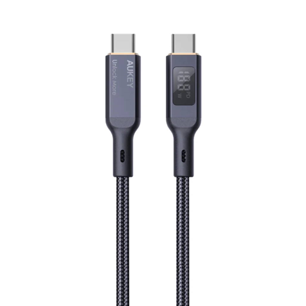 Cáp Aukey Cb - Mcc101 C - C Bọc Dù Màn Hình Lcd 100W 1M