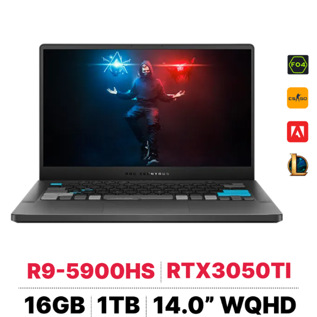 Laptop Gaming ASUS ROG Zephyrus G14 GA401QEC-K2064T - Cũ Trầy Xước