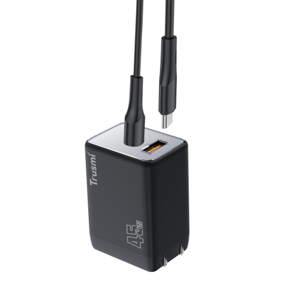 Sạc nhanh mini Trusmi PD 45W GAN 1A1C kèm cáp type-C to type-C 60W (EU) CH06