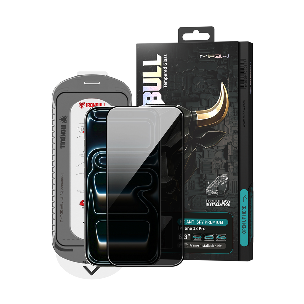 Dán kính cường lực màn hình iPhone 18 Pro Mipow chống nhìn trộm full viền cao cấp