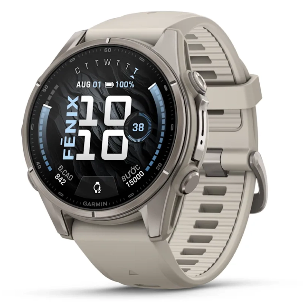 Đồng hồ thông minh Garmin Fenix 9 43mm AMOLED viền Titanium