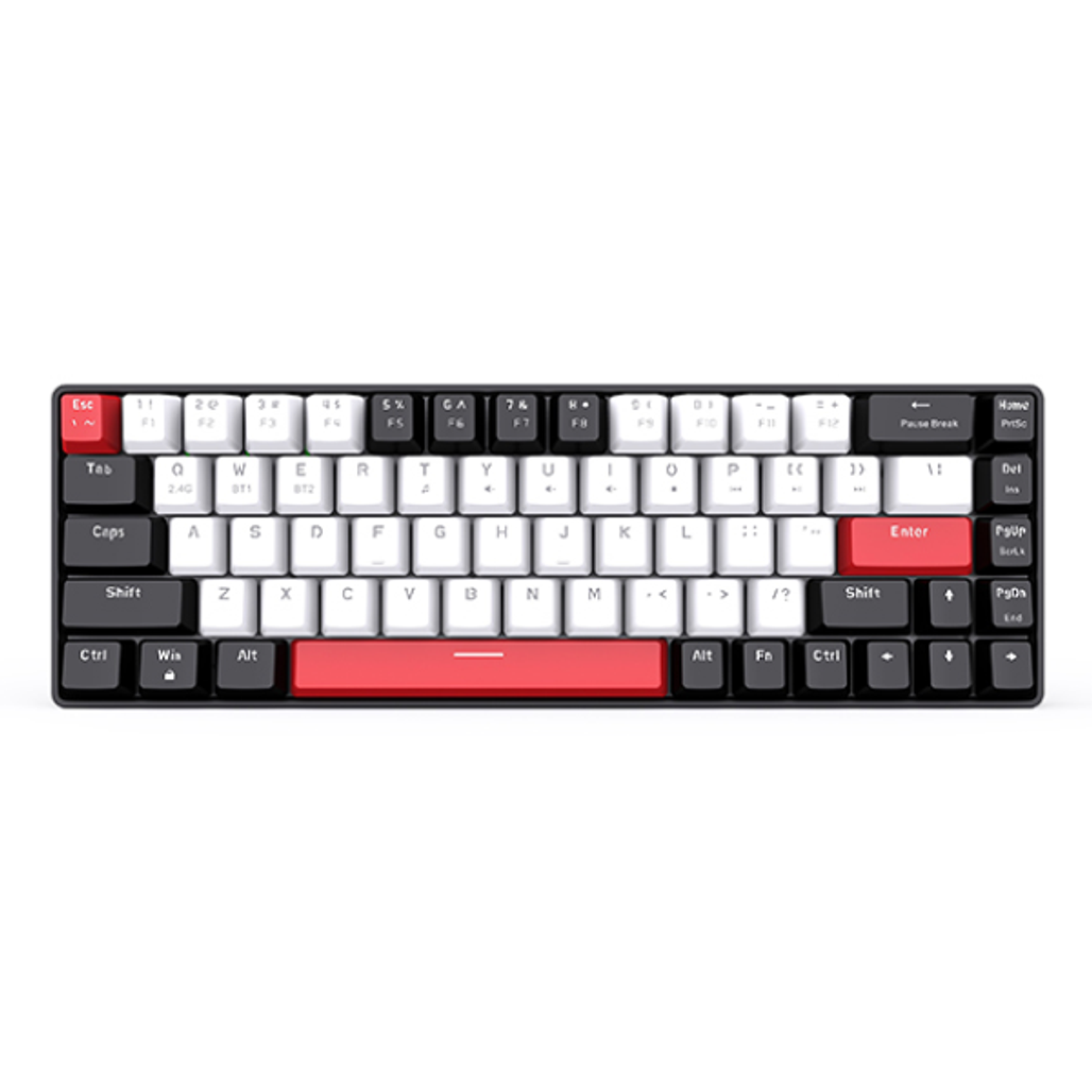 Bàn phím cơ E-Dra không dây EK368L BK Đen Trắng