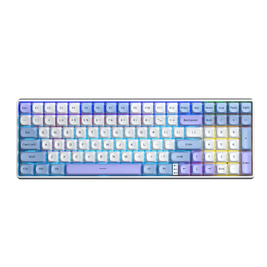 Bàn Phím Cơ Không Dây Aula S100 Pro Xanh Dương Trắng Tím