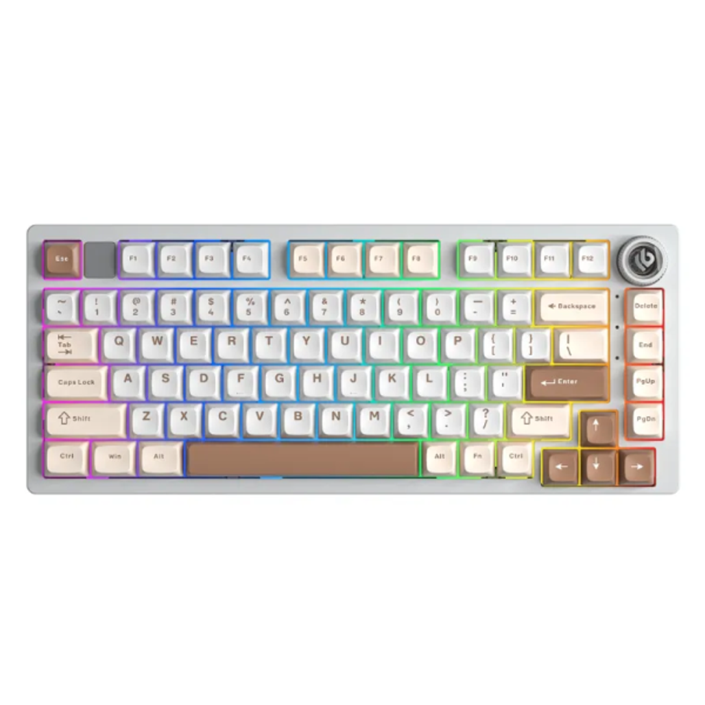 Bàn phím cơ không dây LEOBOG HI75C Pro Be Trắng Nâu