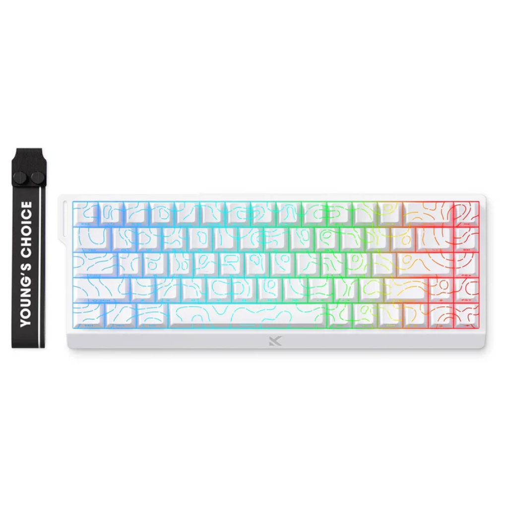 Bàn phím Gaming có dây HE Magnetic Mchose Ace68 Rapid Trigger White Topographic