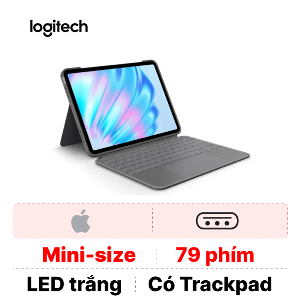 Logitech Combo Touch Bàn Phím + Bao Da Ipad Air 11 (M2/M3)