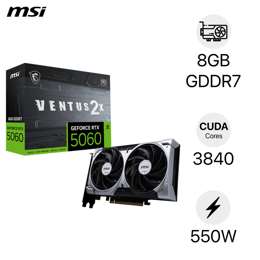 Vga Msi Geforce Rtx 5060 8Gb Ventus 2X Oc