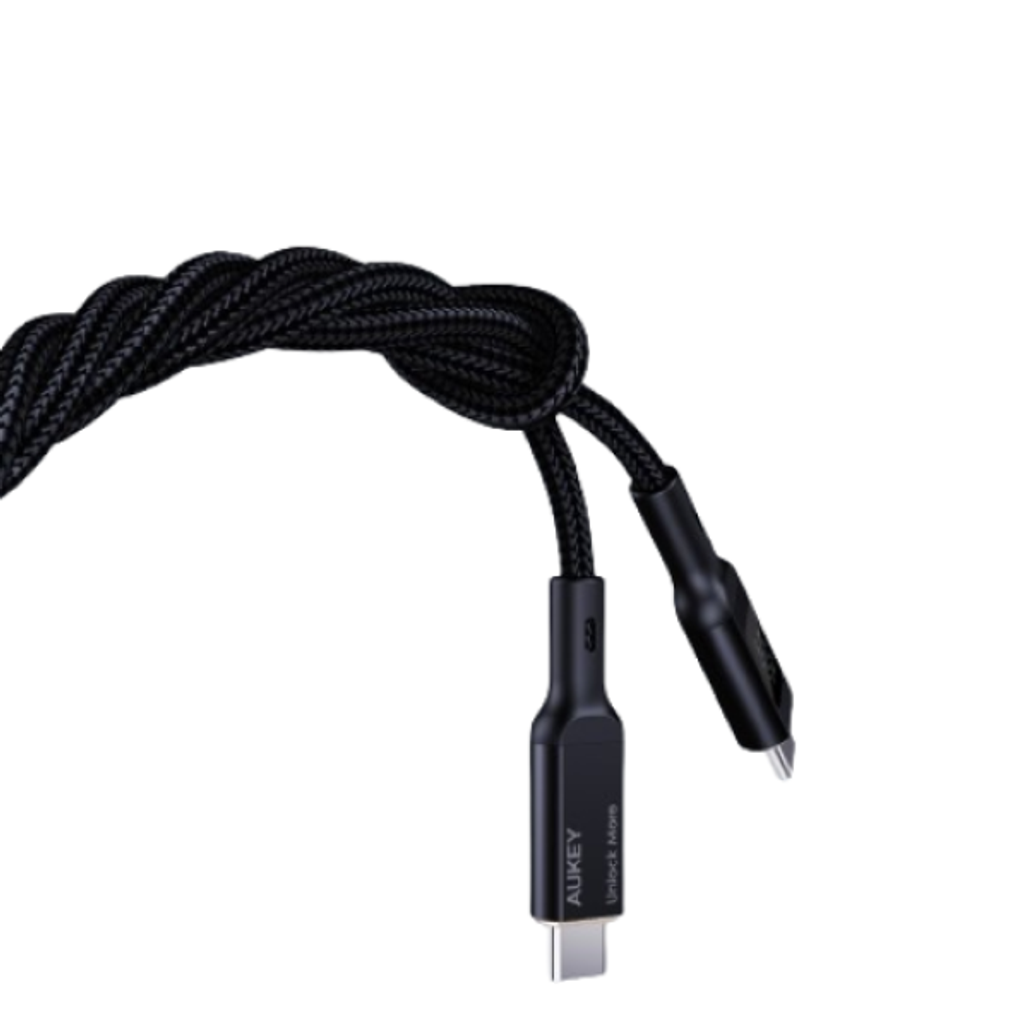 Cáp Aukey CB-MCC102 C-C bọc dù MH LCD 100W 1.8M
