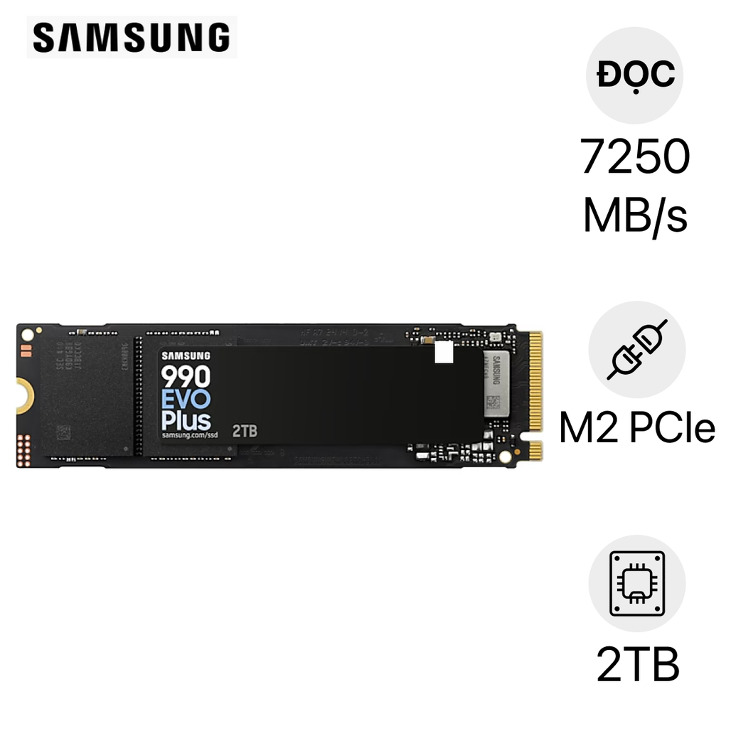 Ổ Cứng Ssd Samsung 990 Evo Plus Pcie Gen 4.0 X4 Nvme (R 7250/W 6300) 2Tb