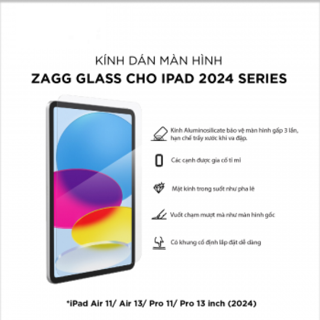 Dán Kính Cường Lực Màn Hình Ipad Pro 11 (M4/M5) Zagg Full Cao Cấp