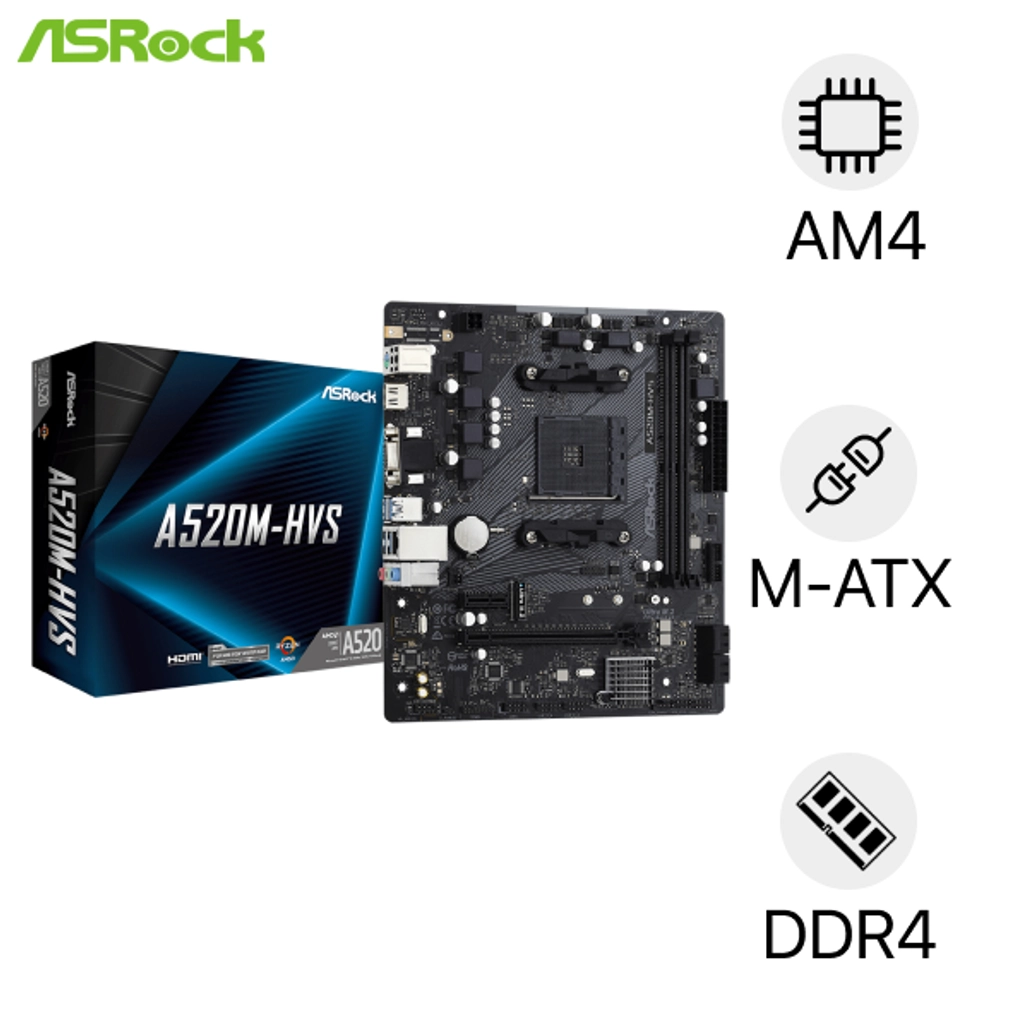 Mainboard ASRock A520M-HVS D4 AM4