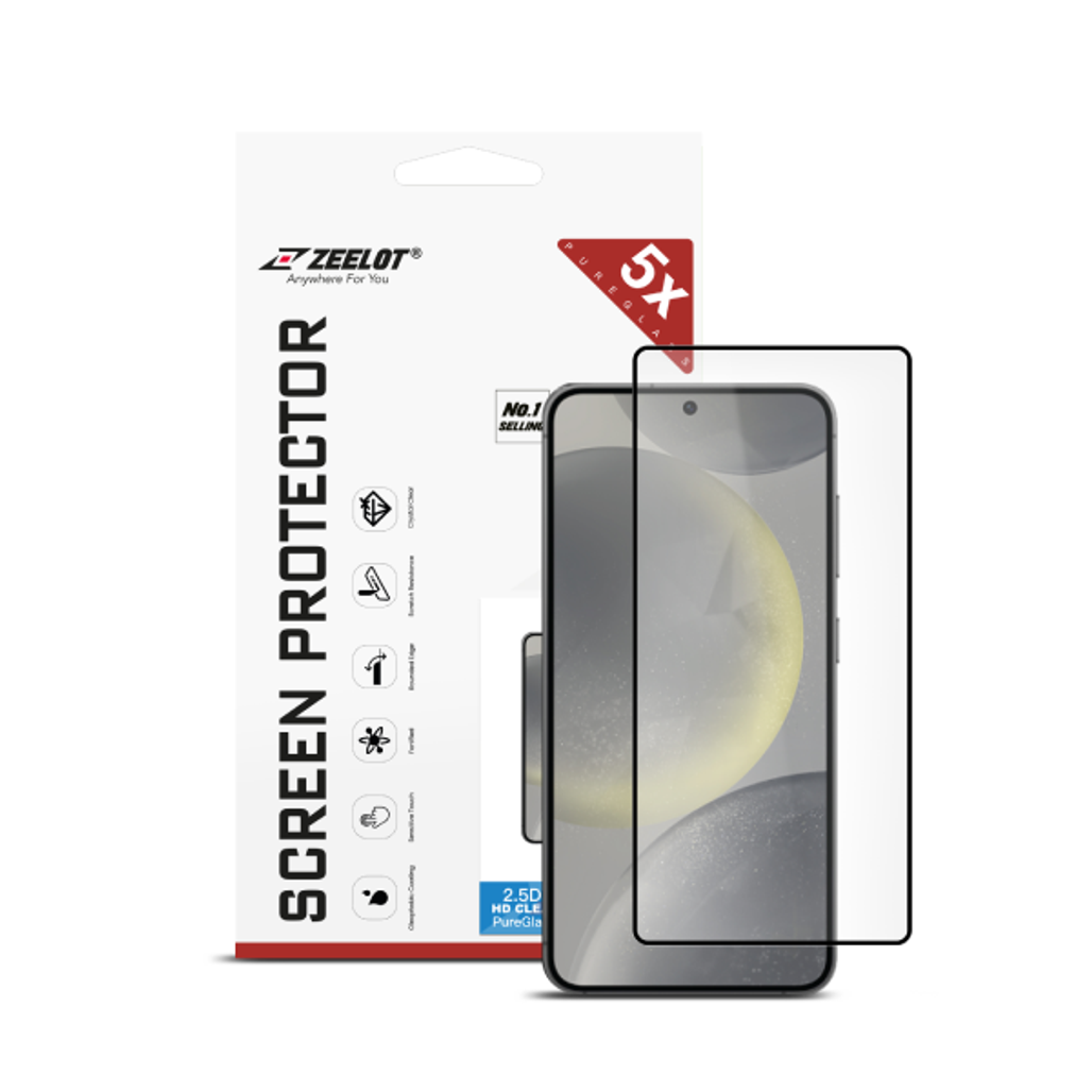 Miếng Dán Cường Lực Samsung Galaxy S25 FE/S24 FE Zeelot Full Viền Đen