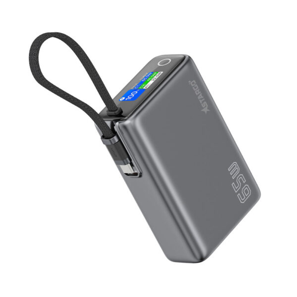 Pin Dự Phòng Stargo Hypercharge 20000Mah 65W Tích Hợp Màn Hình + Cáp Type - C