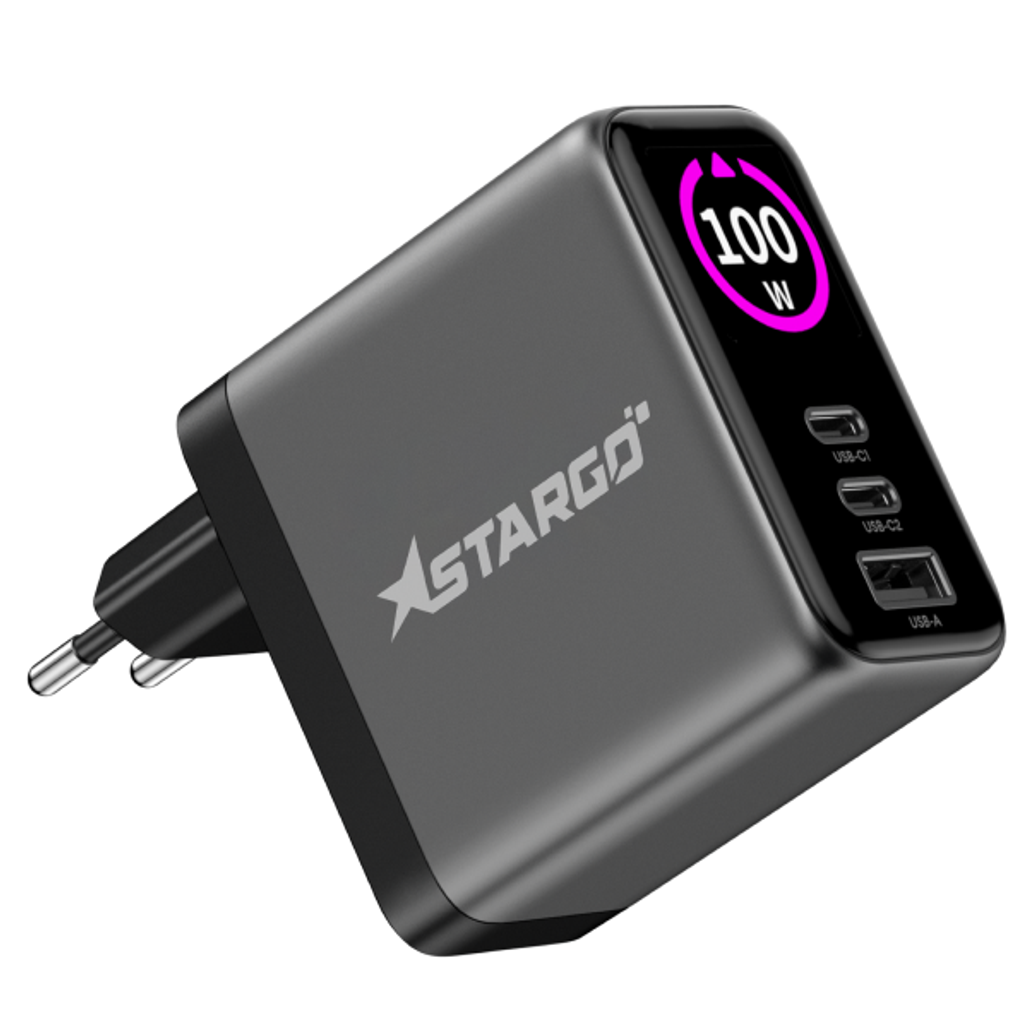 Sạc Stargo Powergo Charge Có Màn Hình 2C1A 100W