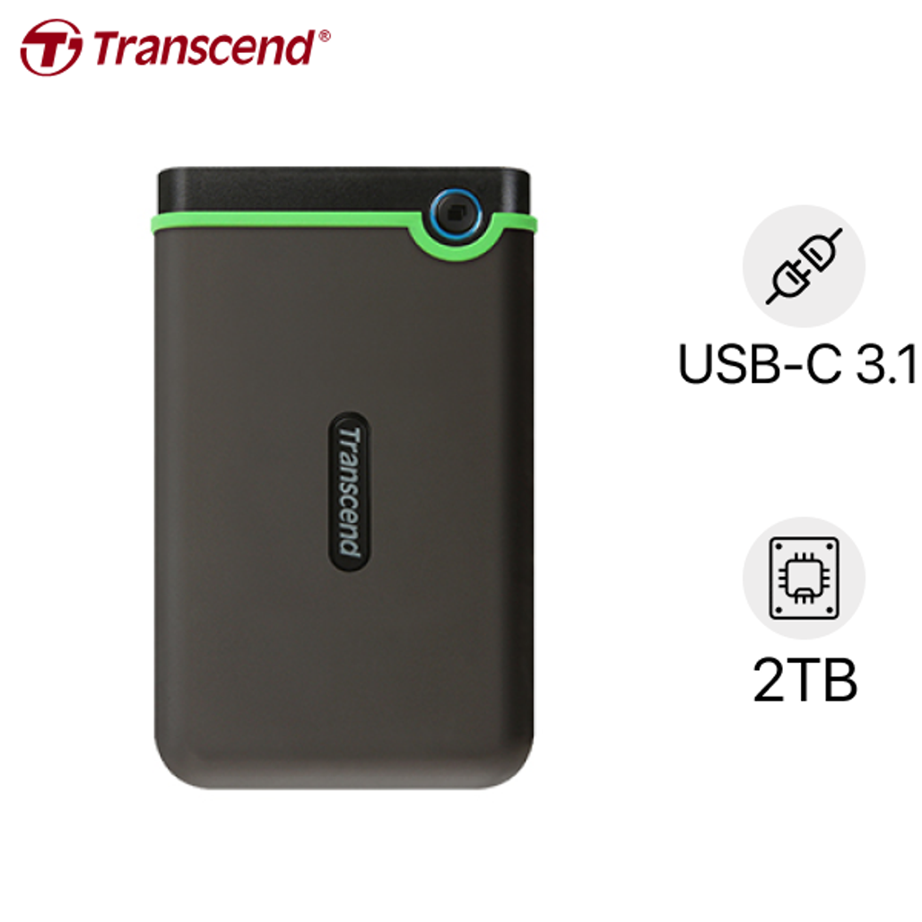 Ổ cứng di động HDD Transcend Storejet 25M3C USB-C 2TB