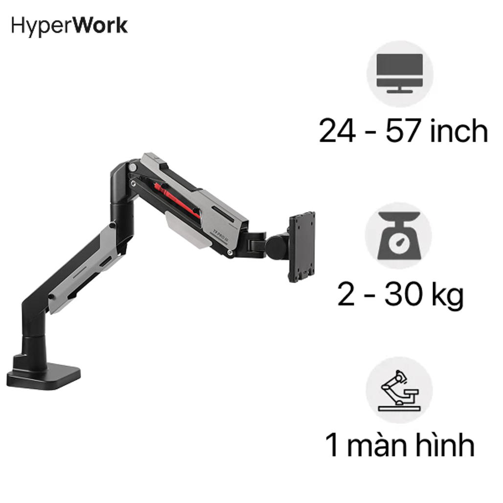 Giá treo màn hình HyperWork T9 Pro Gen 3 24 - 57 inch