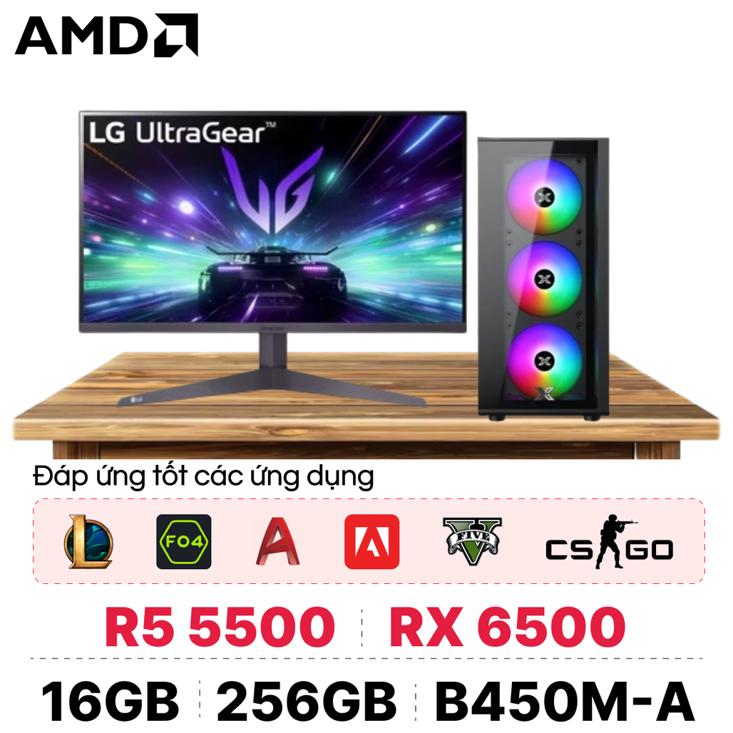 Pc Cps Gaming Amd R565 Kèm Màn Hình