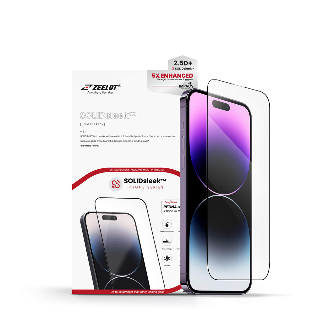 Dán kính cường lực màn hình Apple iPhone 15 Pro Max Zeelot Solidleek Full cao…