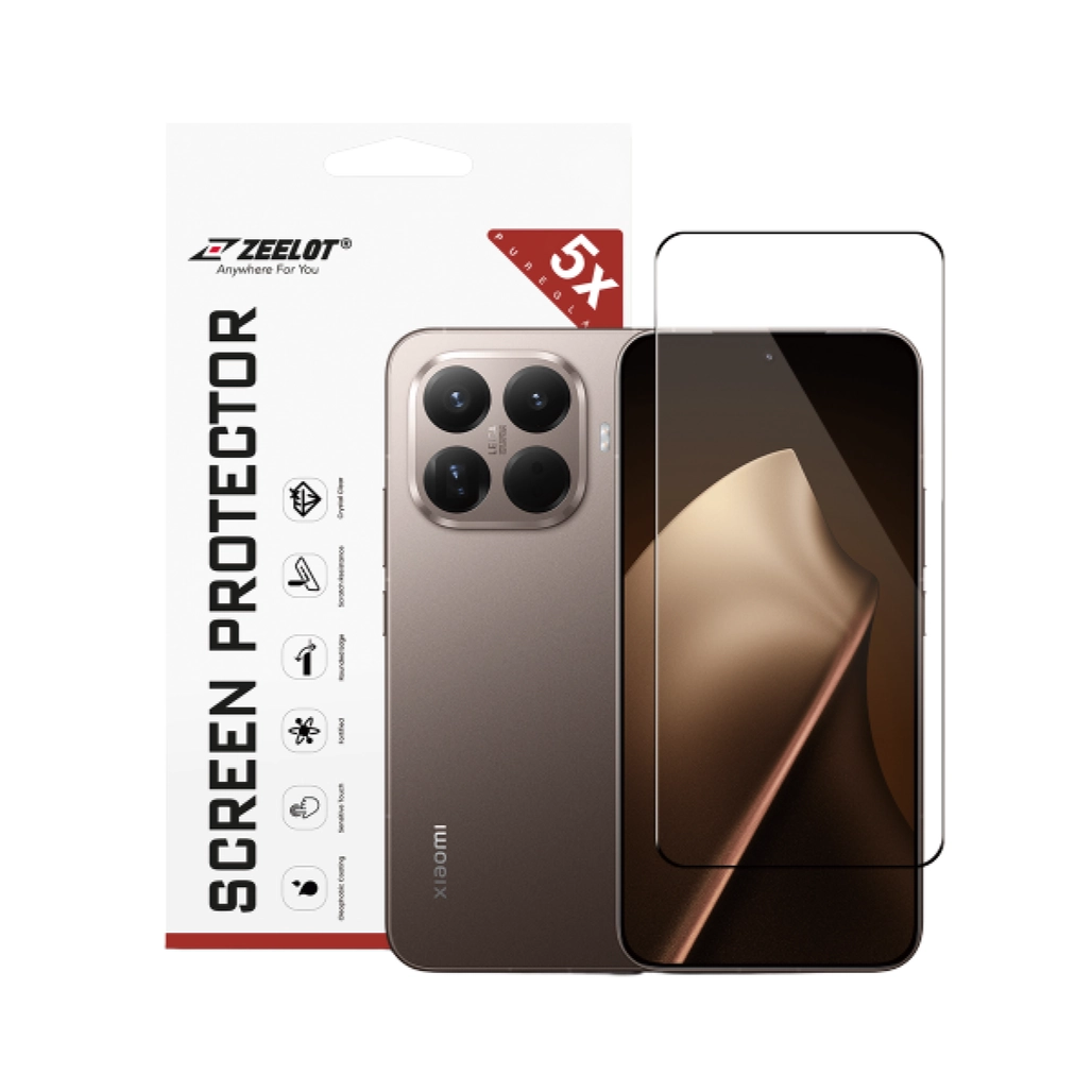 Dán Kính Cường Lực Màn Hình Xiaomi 15T/15T Pro Zeelot Full Viền Đen Cao Cấp