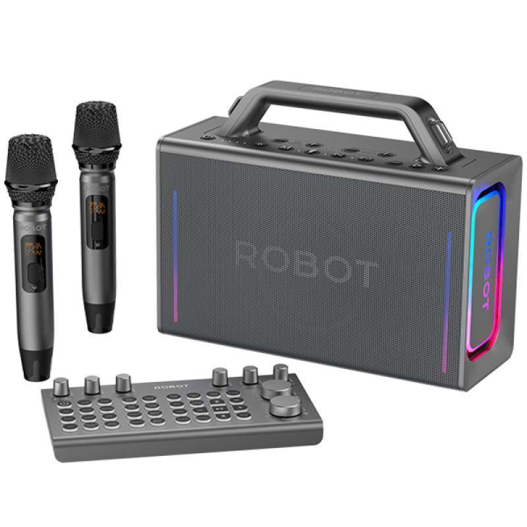 Loa Bluetooth Karaoke Robot Rb90 100W (Kèm 2 Micro)