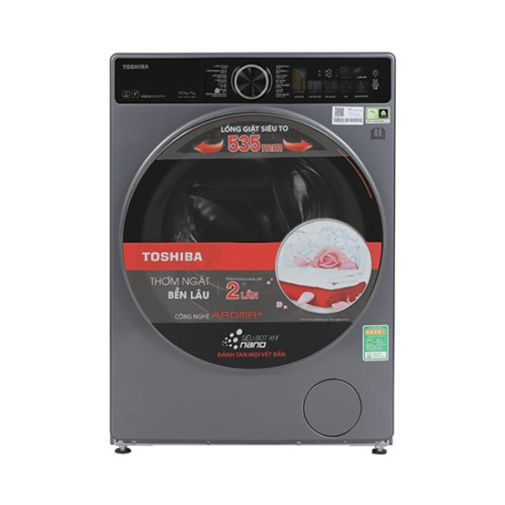 Máy Giặt Sấy Toshiba Giặt 10.5Kg - Sấy 7Kg 2024 (Twd - T25Bzu115Mwv(Mg))