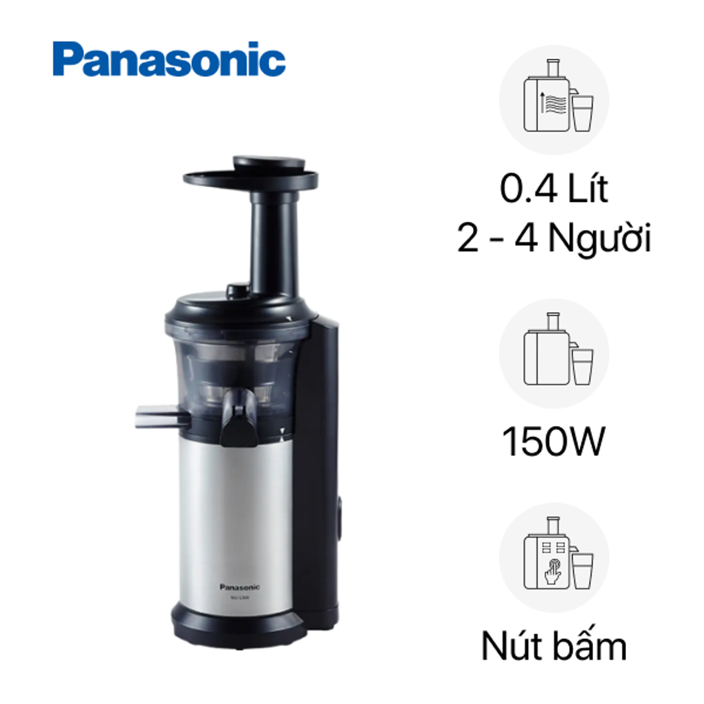 Máy Ép Chậm Panasonic MJ-L500SRA - Bạc, 18.5 x 43.2 x 17.6 cm, 4 kg