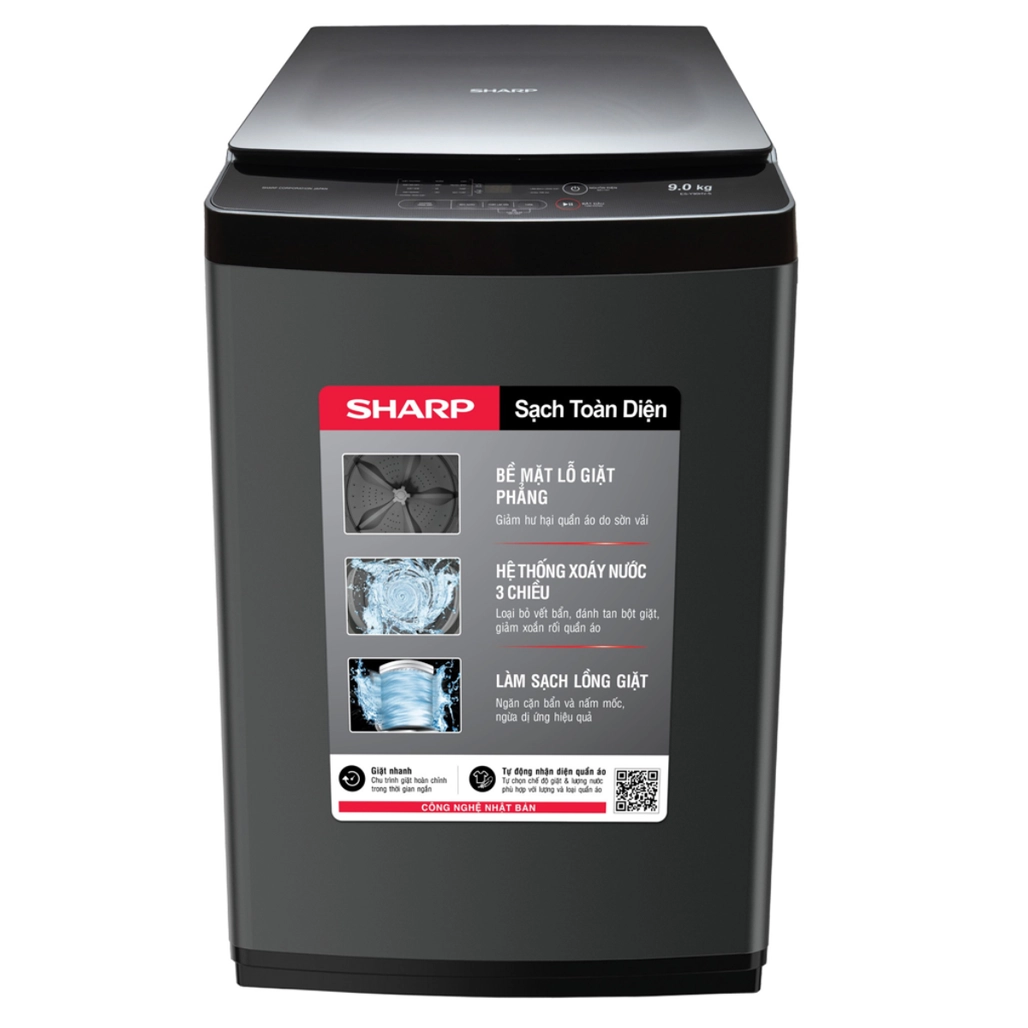 Máy Giặt Sharp Cửa Trên 9Kg 2021 (Es - Y90Hv - S)