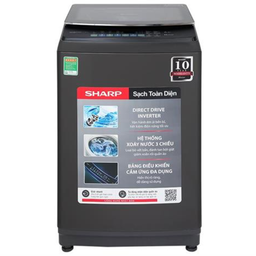 Máy giặt sharp cửa trên 11kg 2025 (es-tm110cd-ds)