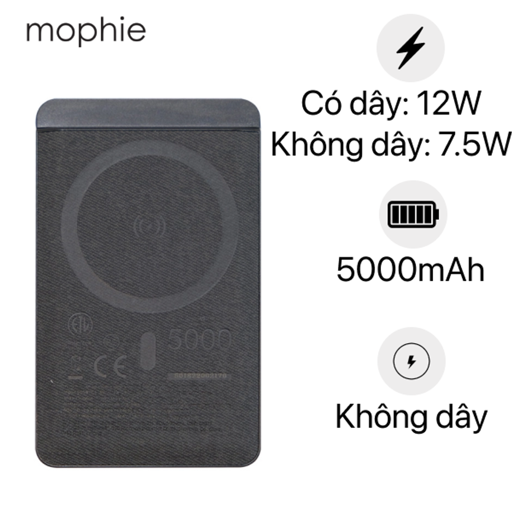 Pin Sạc Dự Phòng Mophie Snap Juice Pack Mini 5.000Mah V2 - Cũ