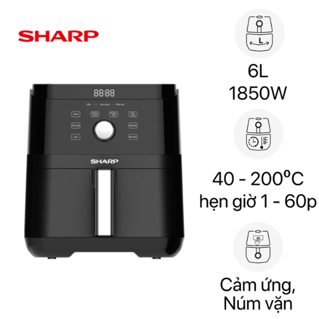 Nồi Chiên Không Dầu Sharp Kf - Af60Ev - Bk 6L
