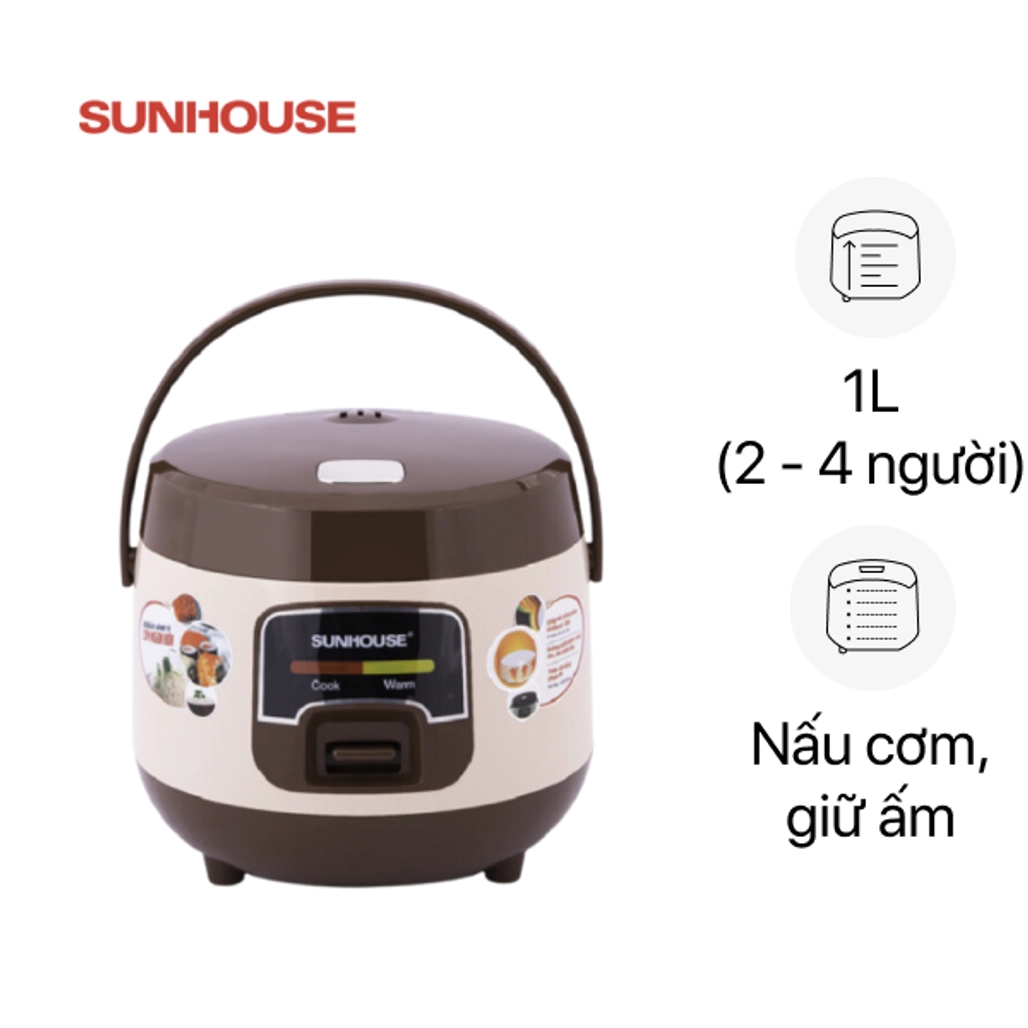 Nồi Cơm Điện Nắp Gài Sunhouse Shd8208C 1L - Cũ