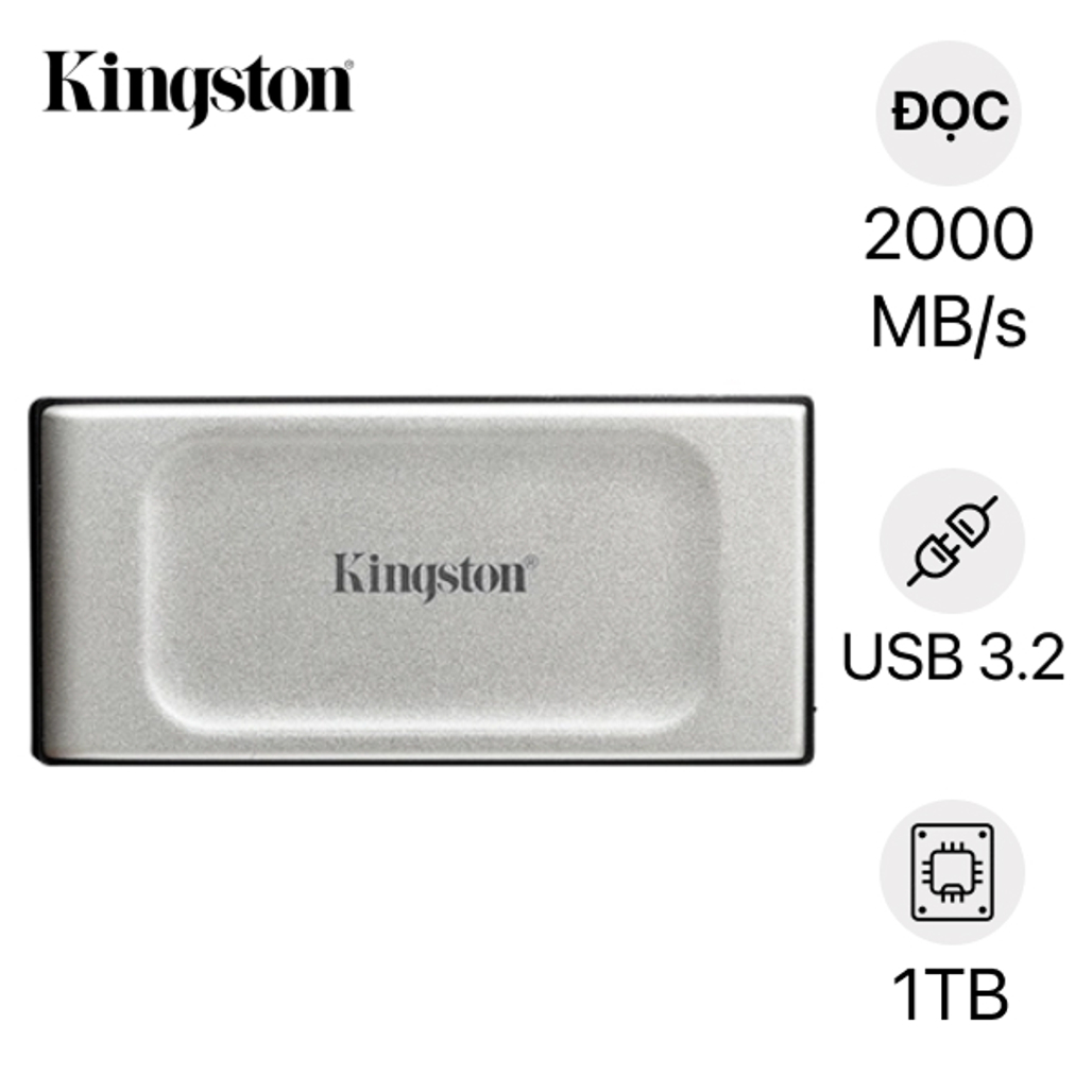 Ổ cứng di động SSD Kingston XS2000 USB 3.2 Gen 2x2 chống nước IP55 1TB