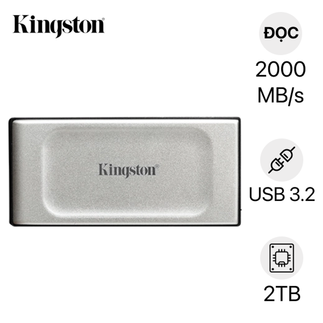 Ổ cứng di động SSD Kingston XS2000 USB 3.2 Gen 2x2 chống nước IP55 2TB
