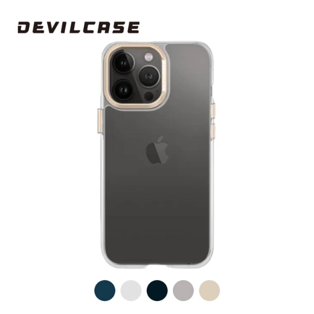 Ốp Lưng Iphone 15 Pro Devilcase Bản Tiêu Chuẩn Trong Suốt Viền Camera