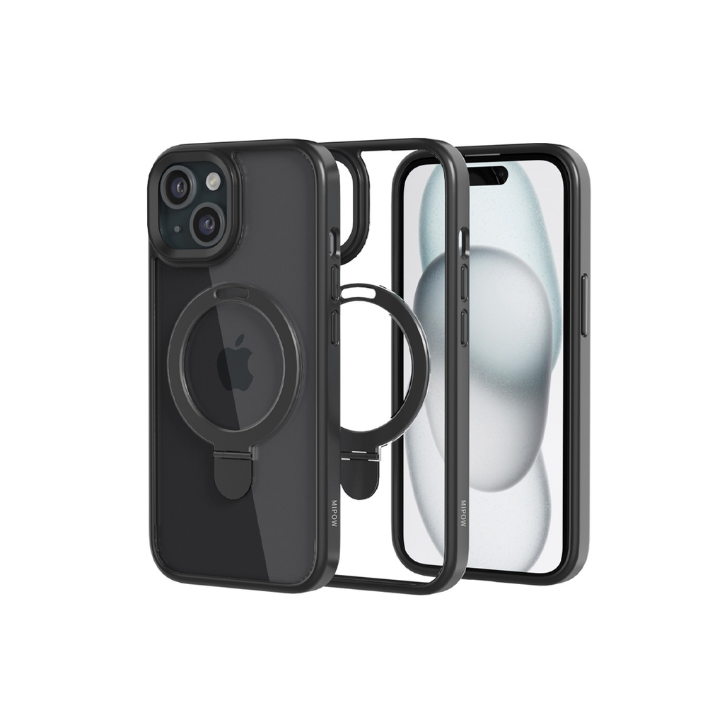 Ốp lưng iPhone 16e/15/14/13 Mipow Ring Holder Clear