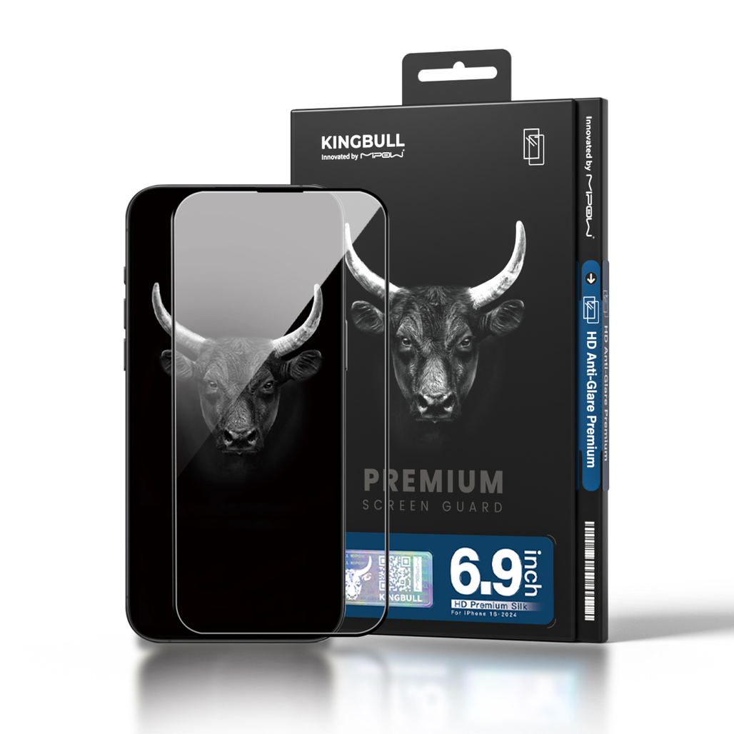 Miếng Dán Cường Lực Mipow iPhone 16 Pro Max Chống Vân Tay Premium Đen