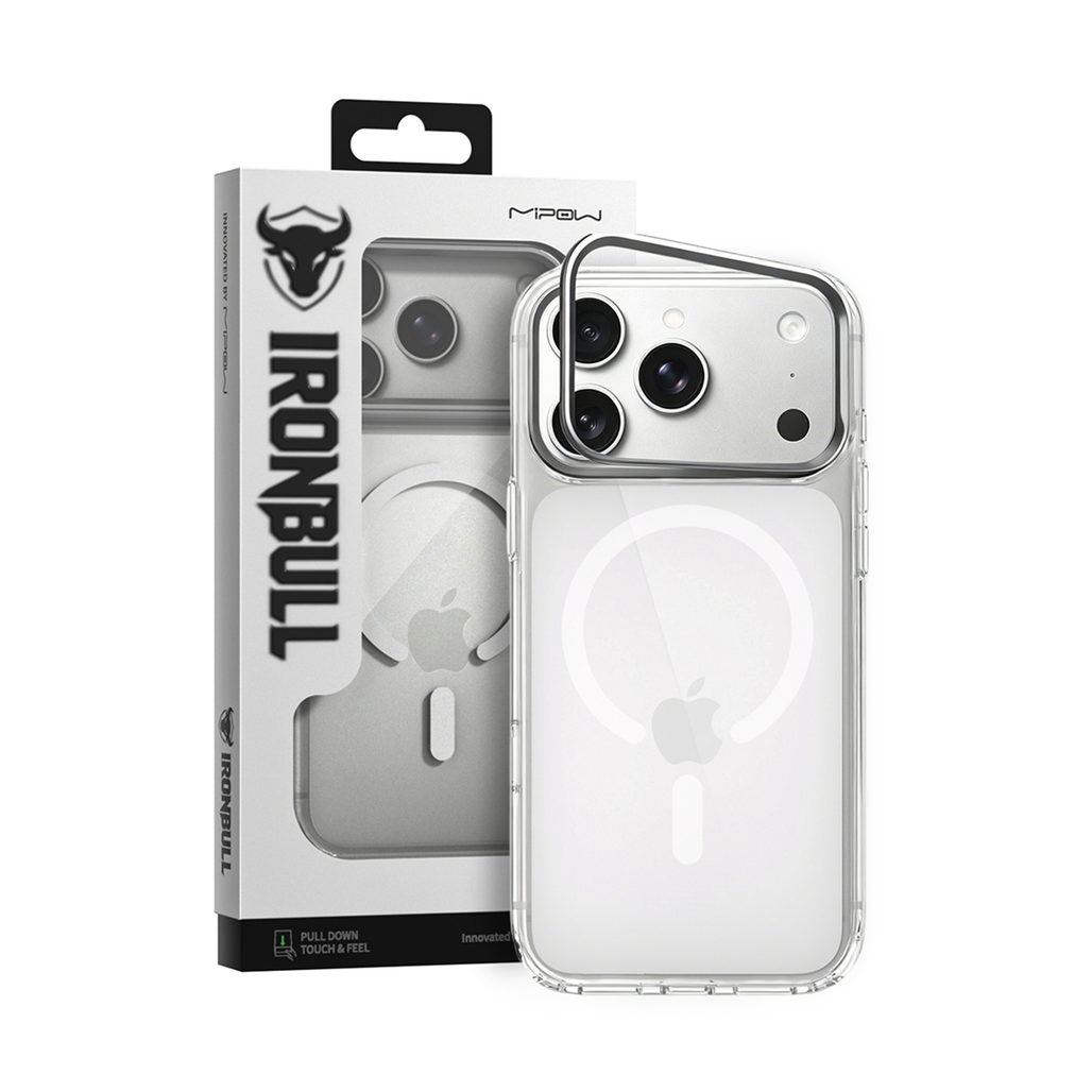 Ốp lưng iPhone 18 Pro/17 Pro Mipow Tempered Glass StandX with Magsafe Transparent