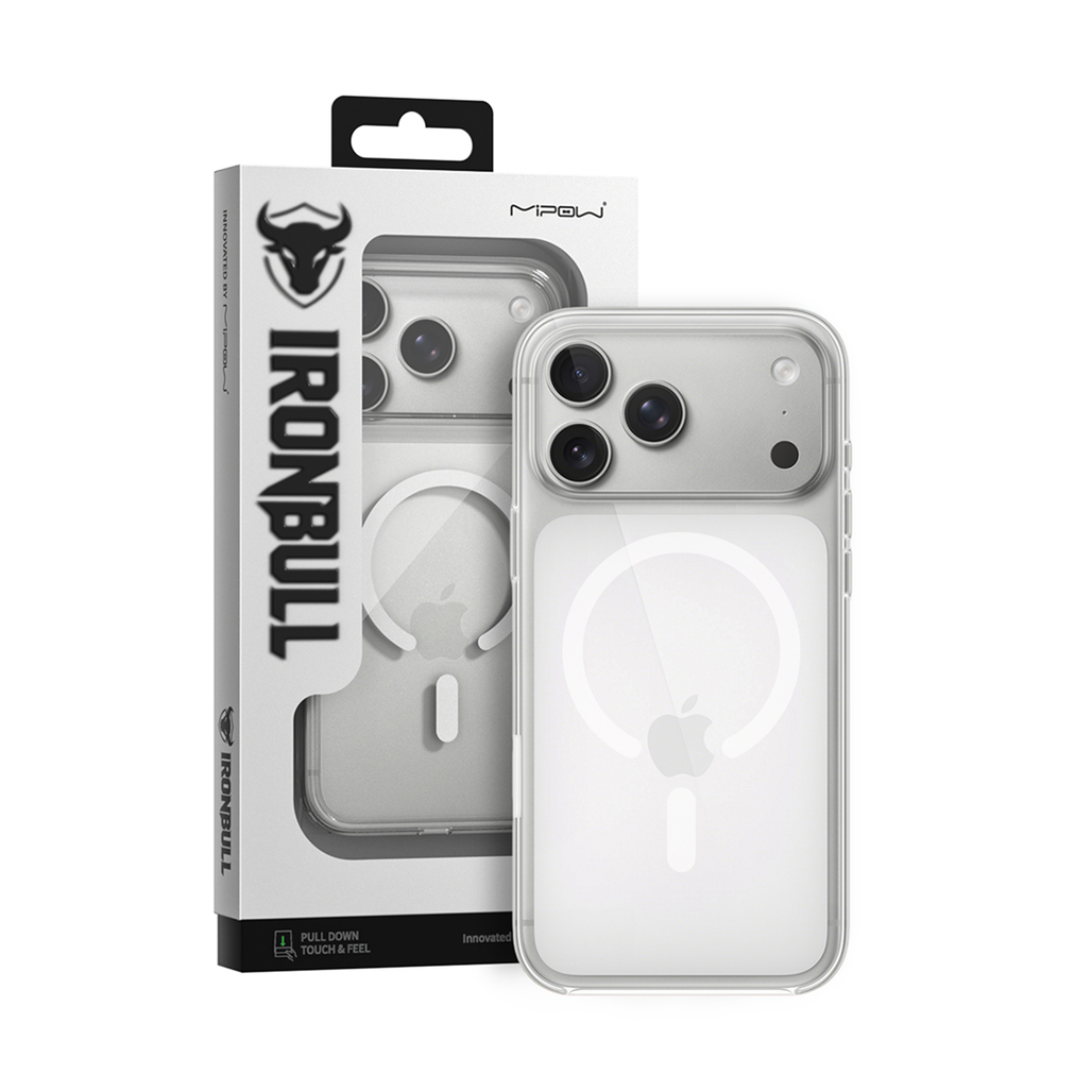 Ốp lưng iPhone 18 Pro/17 Pro Mipow Tempered Glass with Magsafe Transparent