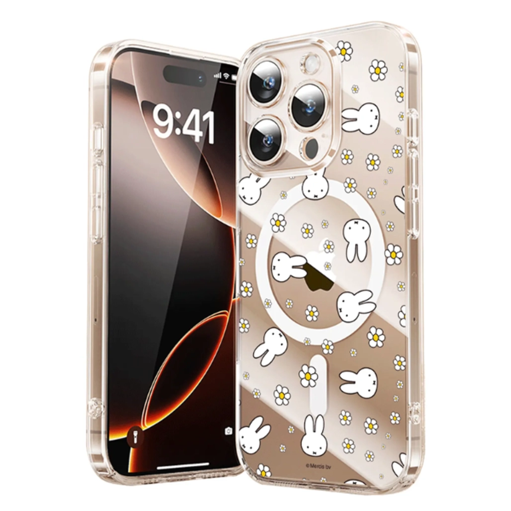 Ốp Lưng Mipow iPhone 16 Pro Max With Magsafe Miffy + Flowers