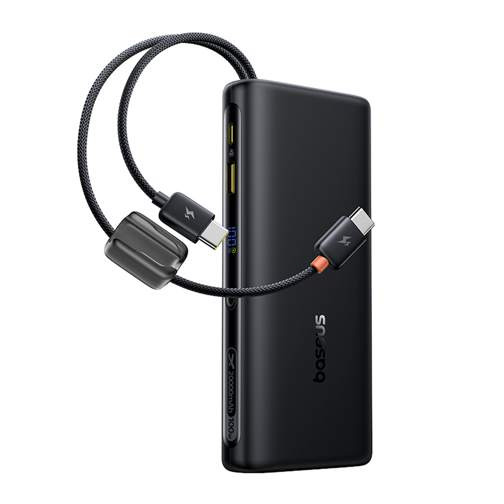 Pin sạc dự phòng Baseus Enerfill FC41 20000 mAh 100W tích hợp cáp đôi USB-C + màn hình