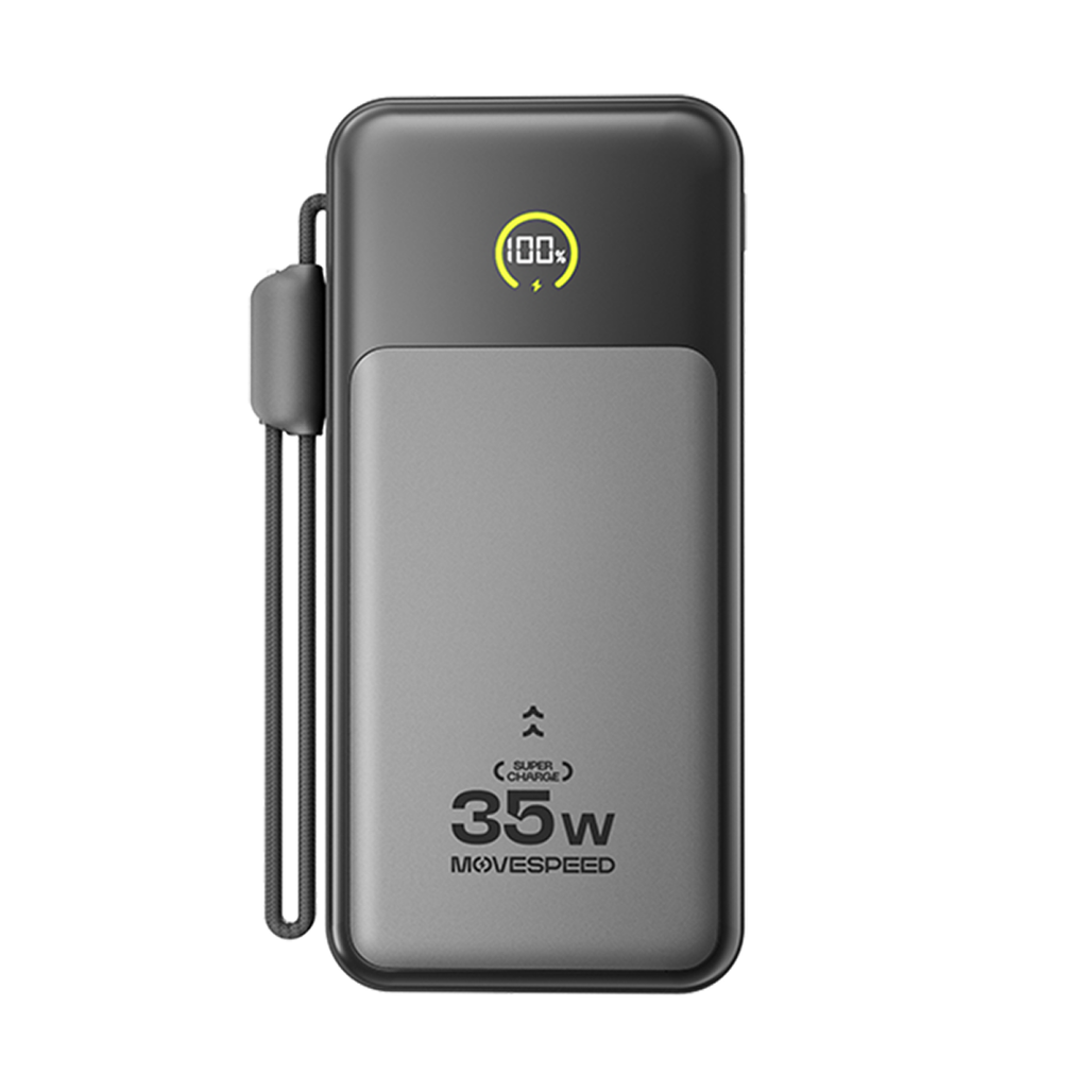 Pin sạc dự phòng MoveSpeed MSP20 20000mAh 35W có màn LCD tích hợp cáp USB-C