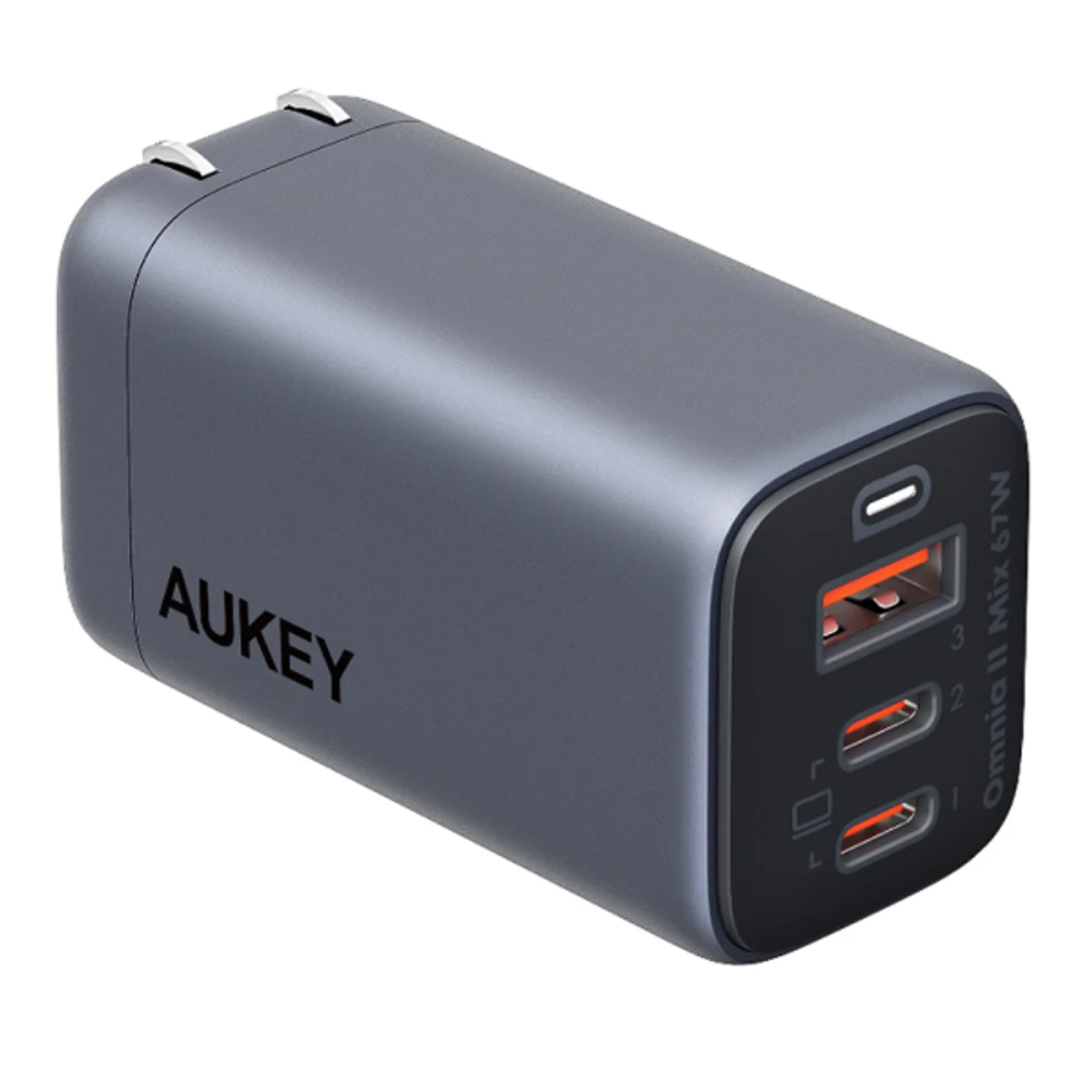 Sạc Aukey PD 67W PA-B6U Omnia 3 cổng- chấu gập