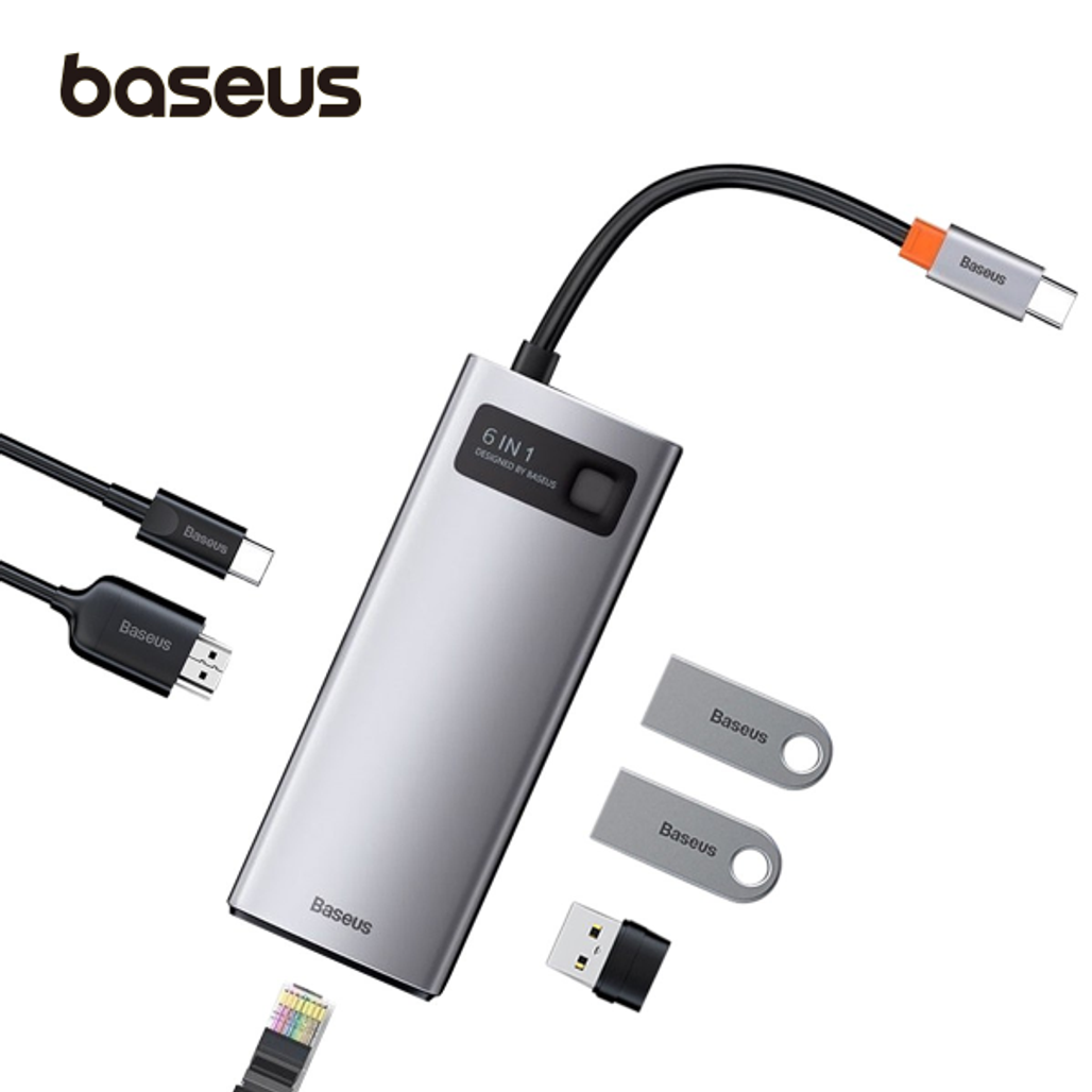 Hub Baseus Metal Gleam Type-C 6 trong 1 