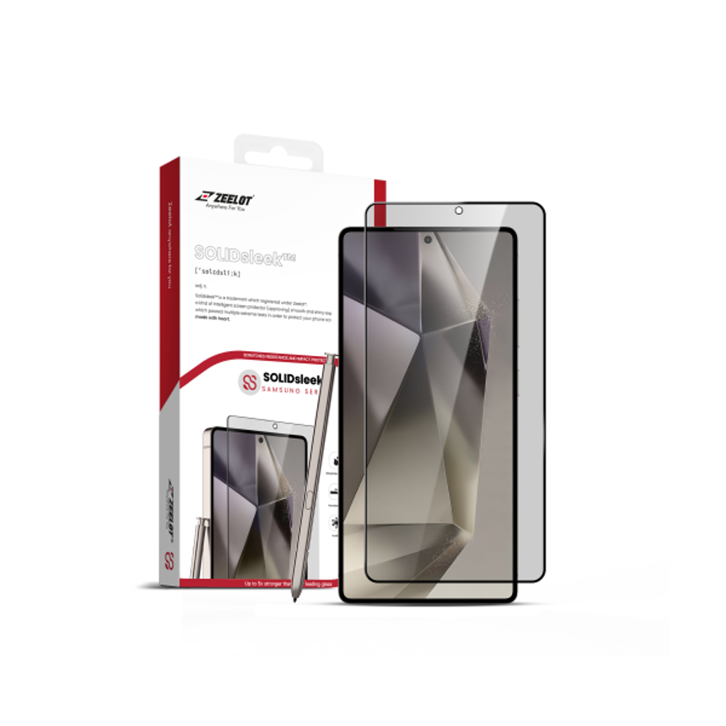 Miếng Dán Kính Cường Lực Samsung Galaxy S25 Ultra Zeelot Solidsleek Chống Nhìn Trộm Full