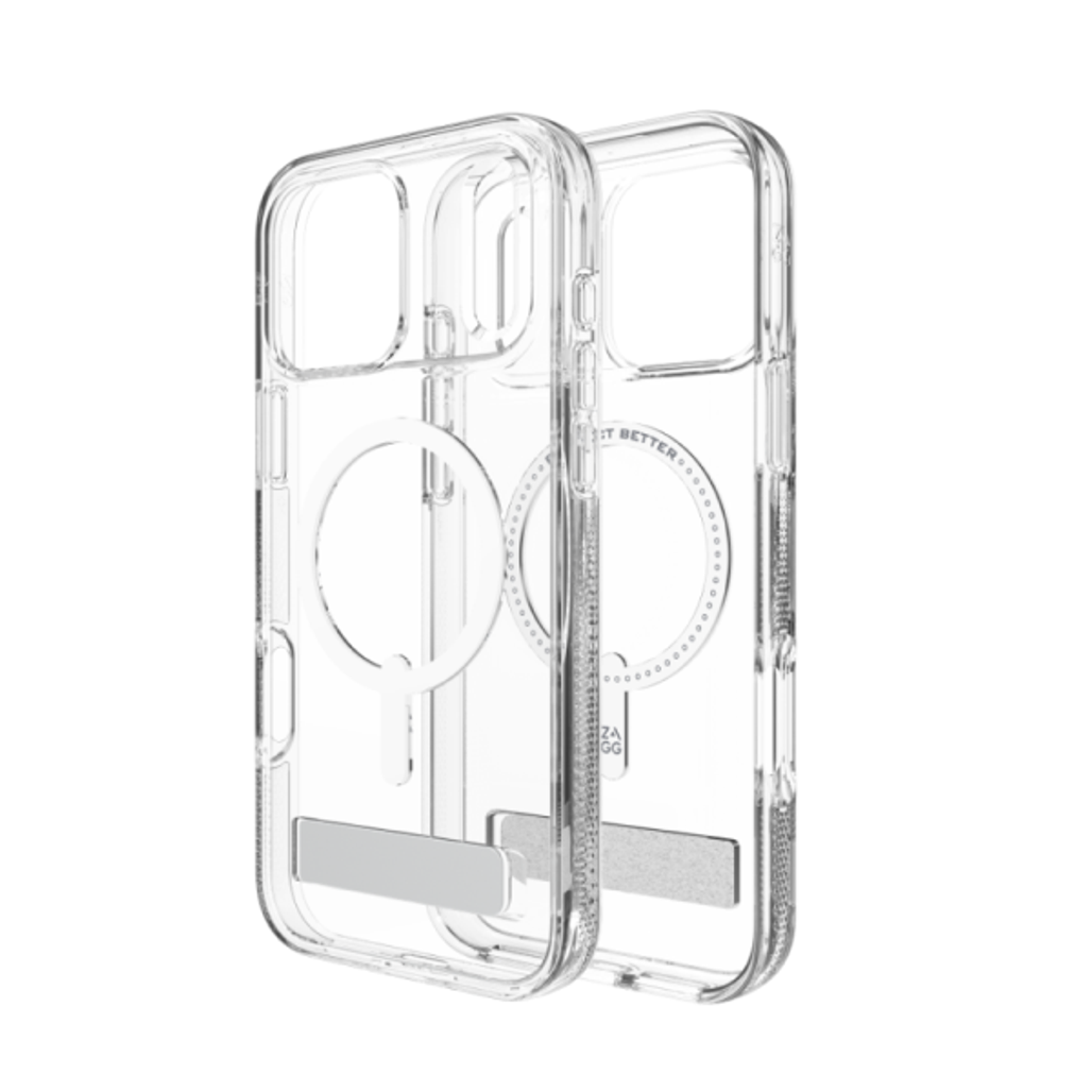 Ốp Lưng Iphone 17 Pro Zagg Crystal Palace Kickstand With Magsafe Clear - Trong Suốt