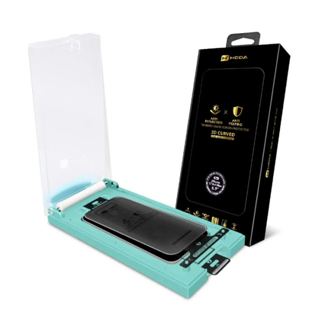 dán kính cường lực màn hình Apple iPhone 17 pro max hoda 3d curved chống nhìn trộm full cao cấp đen