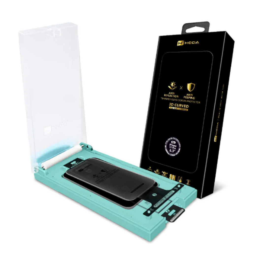 Dán Kính Cường Lực Màn Hình Apple Iphone 17 Pro Hoda 3D Curved Chống Nhìn Trộm Full Cao Cấp Đen