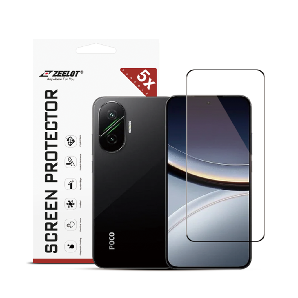 dán kính cường lực màn hình Xiaomi poco f8 pro zeelot solidsleek full viền đen cao cấp