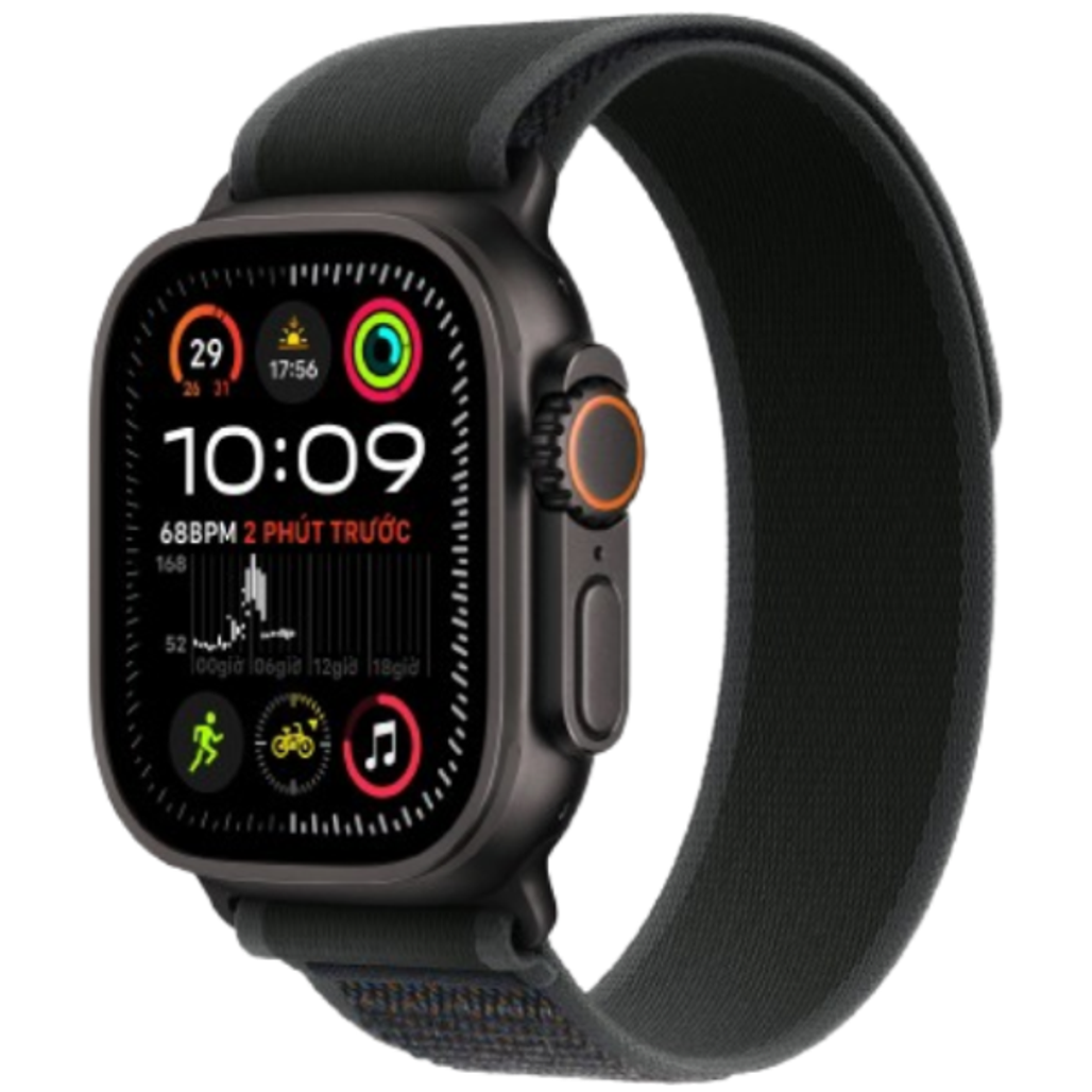 Apple Watch Ultra 2 2024 49Mm 4G Viền Titan Đen Dây Trail Size S/M | Chính Hãng Vn/A