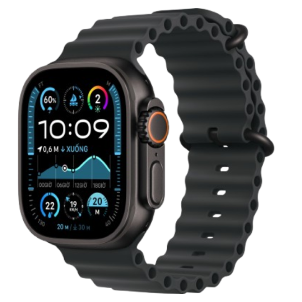 Apple Watch Ultra 2 2024 49mm 4G Viền Titan Đen Dây Cao Su | Chính hãng VN/A